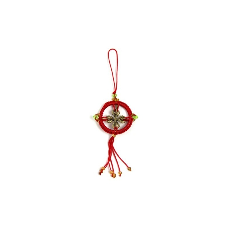 Double Vajra porte-bonheur rouge Double Vajra porte-bonheur rouge