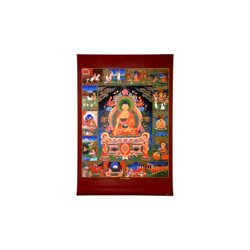représentation de la vie de bouddha sur affiche représentation de la vie de bouddha sur affiche