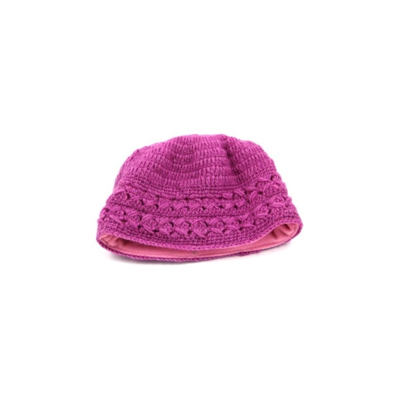 Bonnet laine doublé en polaire - rose fuchsia - 14 Bonnet laine doublé en polaire - rose fuchsia - 14
