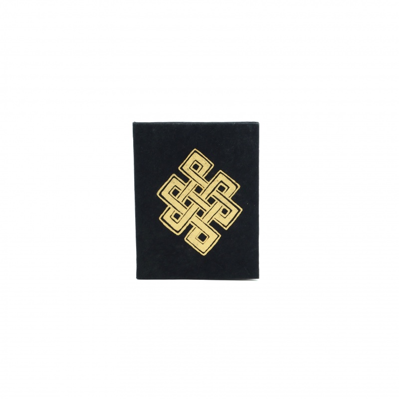 Carnet de note Noeud sans fin - lokta papier - noir Carnet de note Noeud sans fin - lokta papier - noir