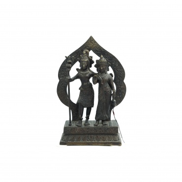 Statue de Shiva et Parvati en métal