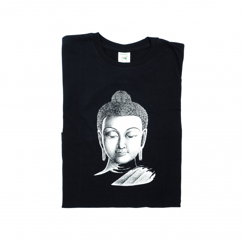 Tee-shirt noir tête de bouddha Tee-shirt noir tête de bouddha