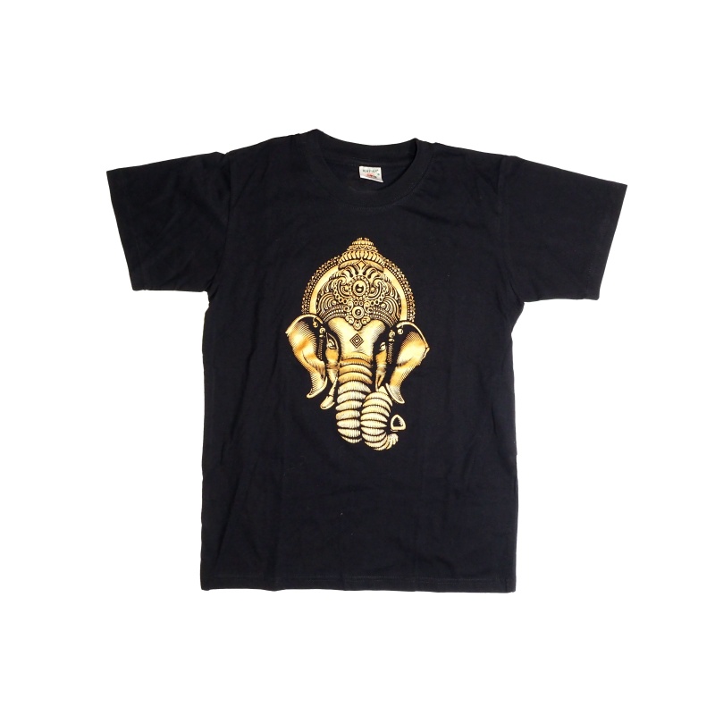 Tee-shirt noir Ganesh doré Tee-shirt noir Ganesh doré