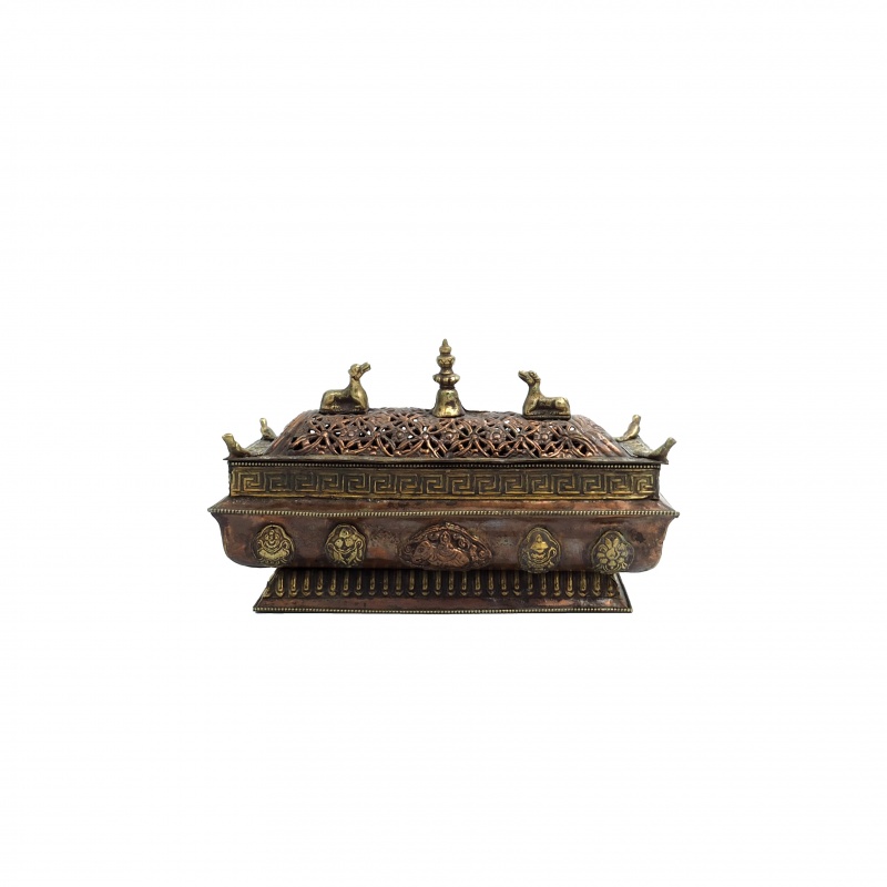 Brûle encens Porte-bonheur Tibétain biches et stupa Brûle encens Porte-bonheur Tibétain biches et stupa