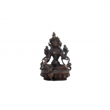 statue bouddha féminin tara verte jambe gauche dépliée