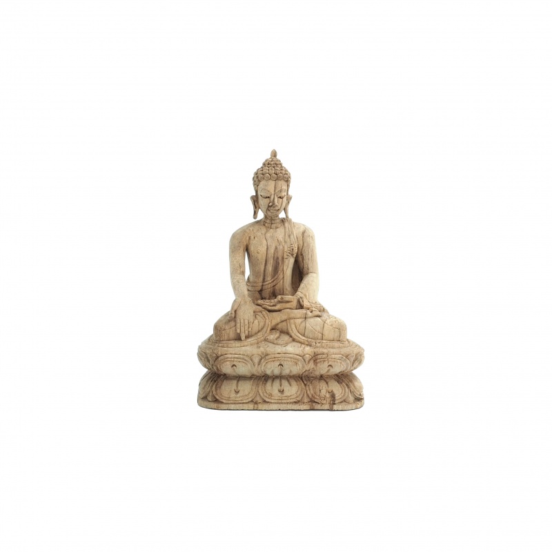 Statue Bouddha en bois de camphre mudra du don Statue Bouddha en bois de camphre mudra du don