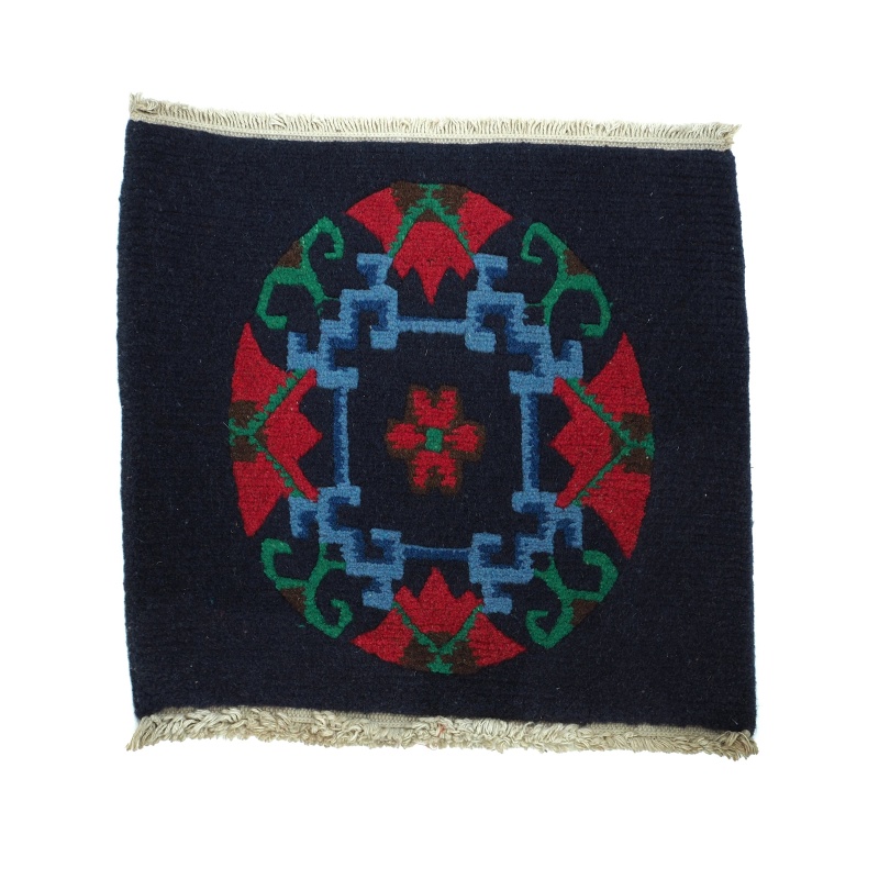 Tapis Tibétain bleu foncé et rouge Tapis Tibétain bleu foncé et rouge