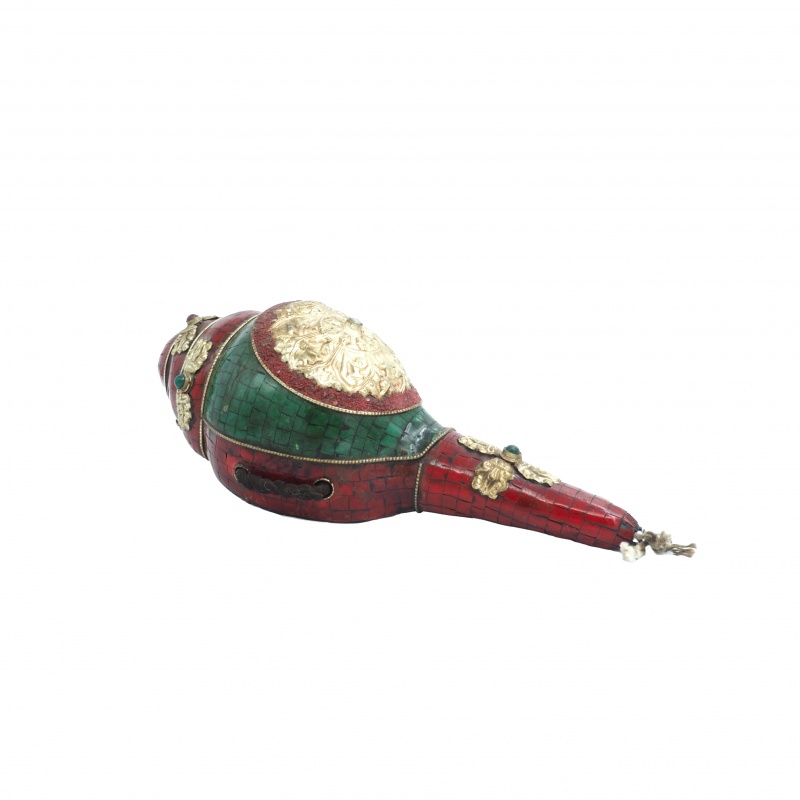 Conque Tibétaine coquillage bouddhiste lotus Conque Tibétaine coquillage bouddhiste lotus