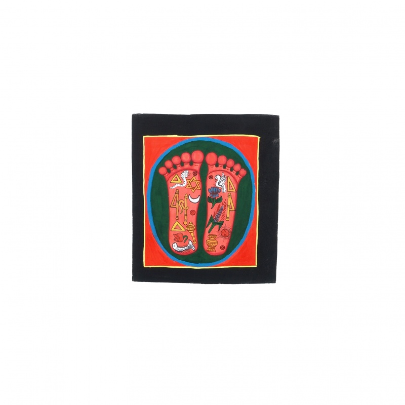Petite Peinture Tangka Pied de Bouddha Petite Peinture Tangka Pied de Bouddha