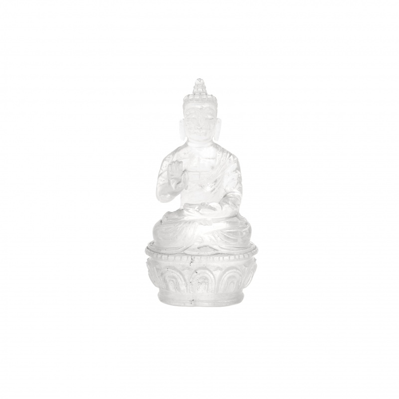 Statue Bouddha Mudra de la Protection ou argumentation cristal de roche