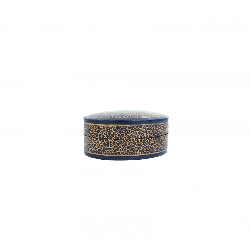 Boîte à bijoux ovale bleu et or Boîte à bijoux ovale bleu et or