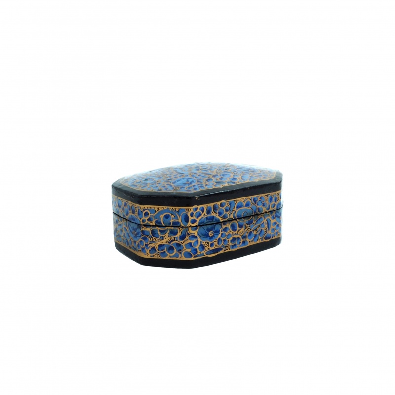 Boîte à bijoux octogonale bleue Boîte à bijoux octogonale bleue
