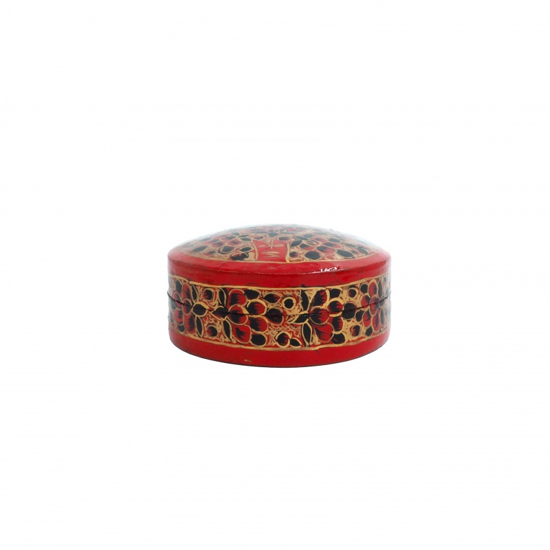 Boîte à bijoux ronde et rouge Boîte à bijoux ronde et rouge