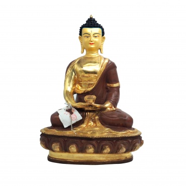 Grande statue demi or Bouddha Amitabha mudra de la méditation