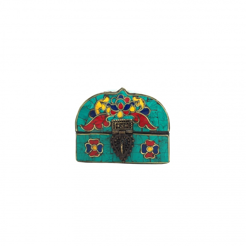 Coffret à bijoux en mosaïque aux couleurs traditionnelles Coffret à bijoux en mosaïque aux couleurs traditionnelles
