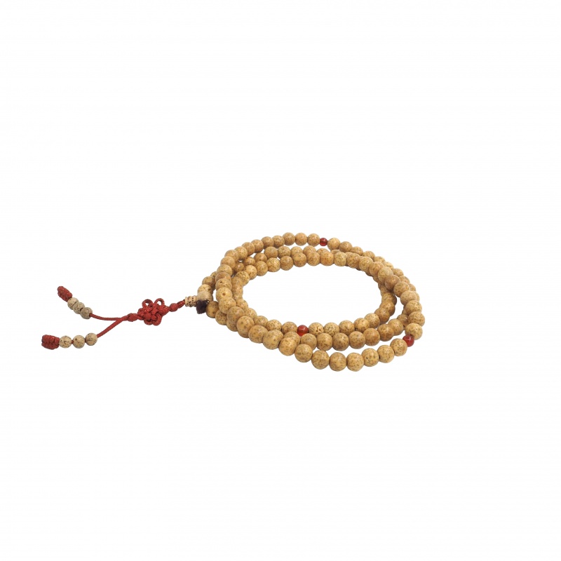 Mala graines cornaline et graines de lotus Mala graines cornaline et graines de lotus
