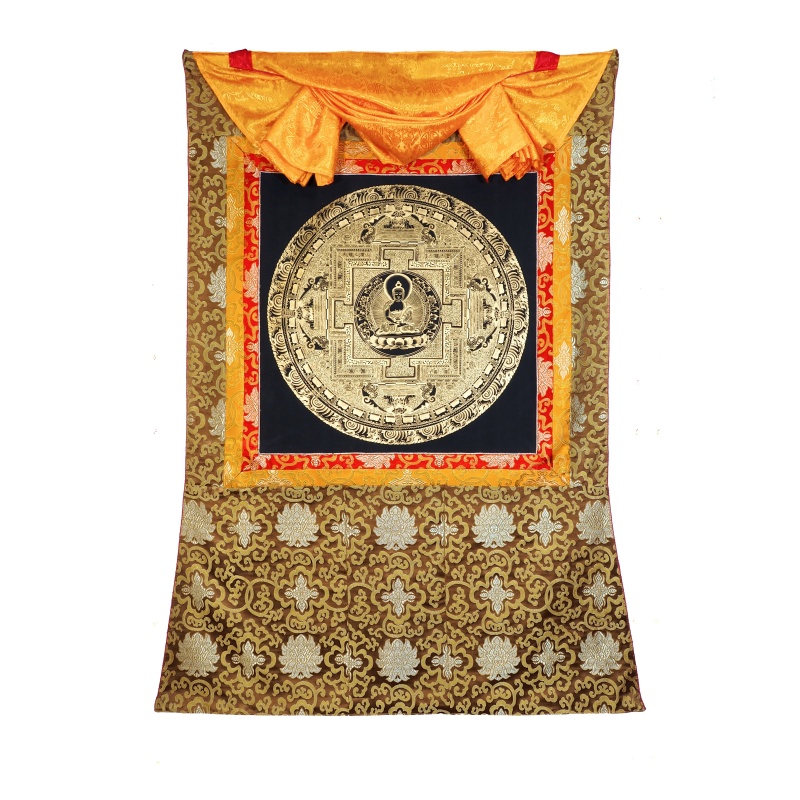 Tangka Mandala Amitabha doré Tangka Mandala Amitabha doré