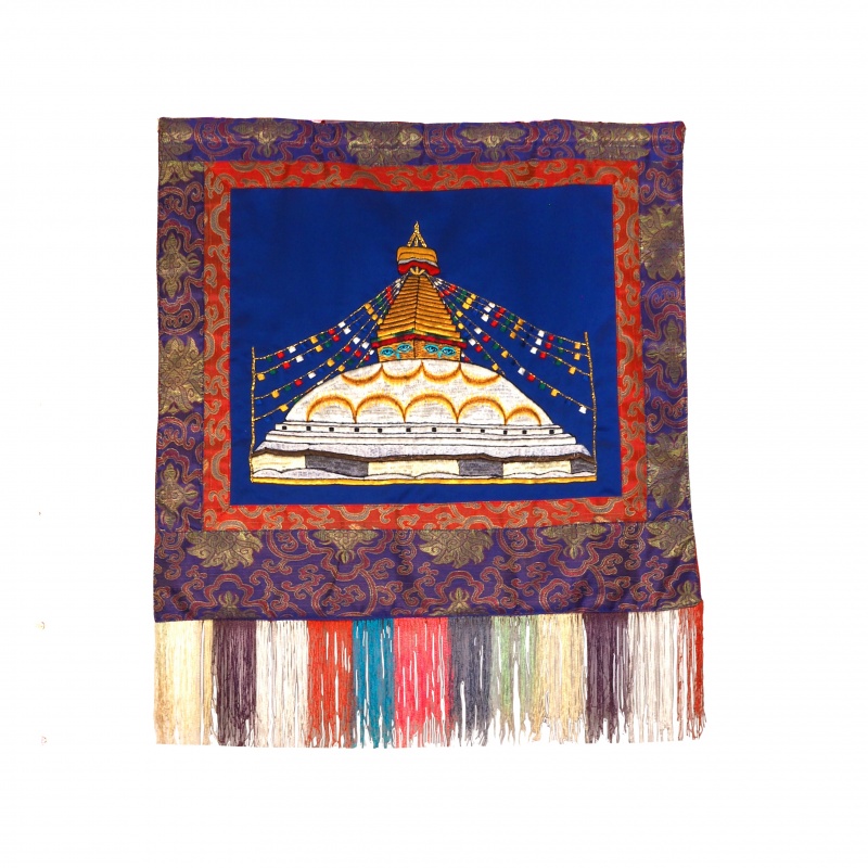 Bannière broderie Stupa Bodnath