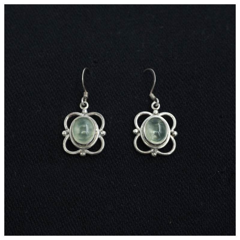 Boucles d'oreilles en préhnite Boucles d'oreilles en préhnite