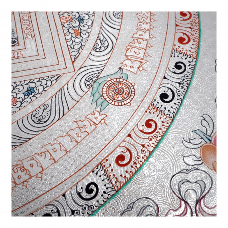 Mandala Kalachakra en argent Mandala Kalachakra en argent