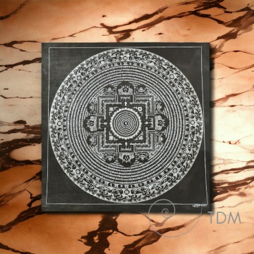 Mandala avec argent Premium...