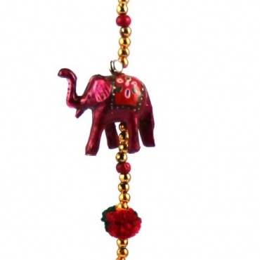 indischerbasar.de Mobile Eléphants avec parapluie vert clochettes perles animaux en peluche Déco Artisanat indien 
