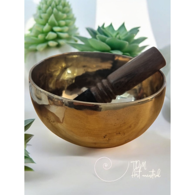 Bol chantant tibétain; doré classique; note Sol