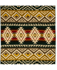 Couverture en Alpaga Cayambe Vert – Artisanat Équatorien | Plaid Doux & Réversible