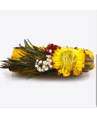 Fagot Sauge Blanche ornée de plantes sacrées 10 cm – Purification & Clarté