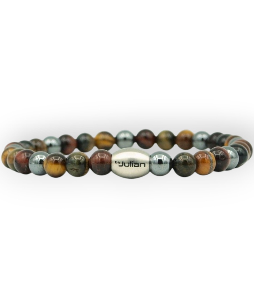 Bracelet Homme Pierres Naturelles – Œil de Tigre & Hématite