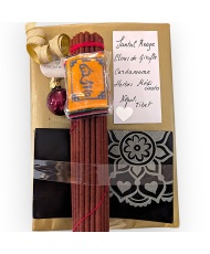 Coffret de Noël - Encens bois de santal rouge - Encensoir - Drapeaux