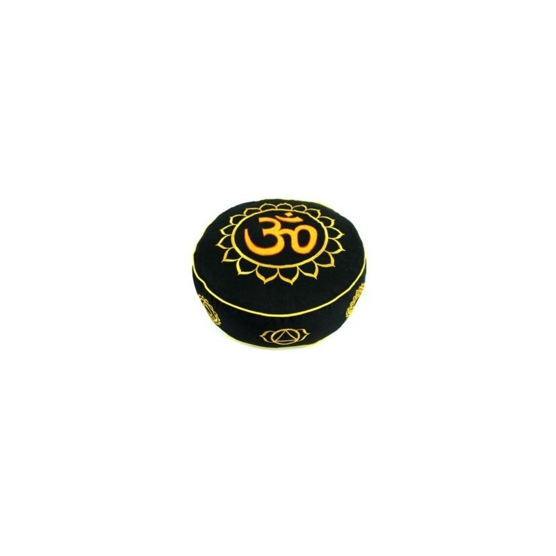 Zafu OM et chakra noir Zafu OM et chakra noir