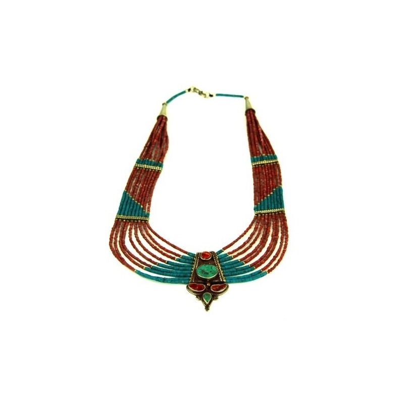 Collier turquoise et corail Collier turquoise et corail