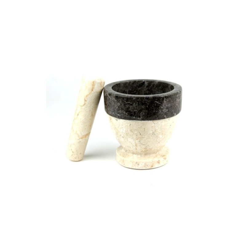 Mortier et pilon en marbre crème Mortier et pilon en marbre crème