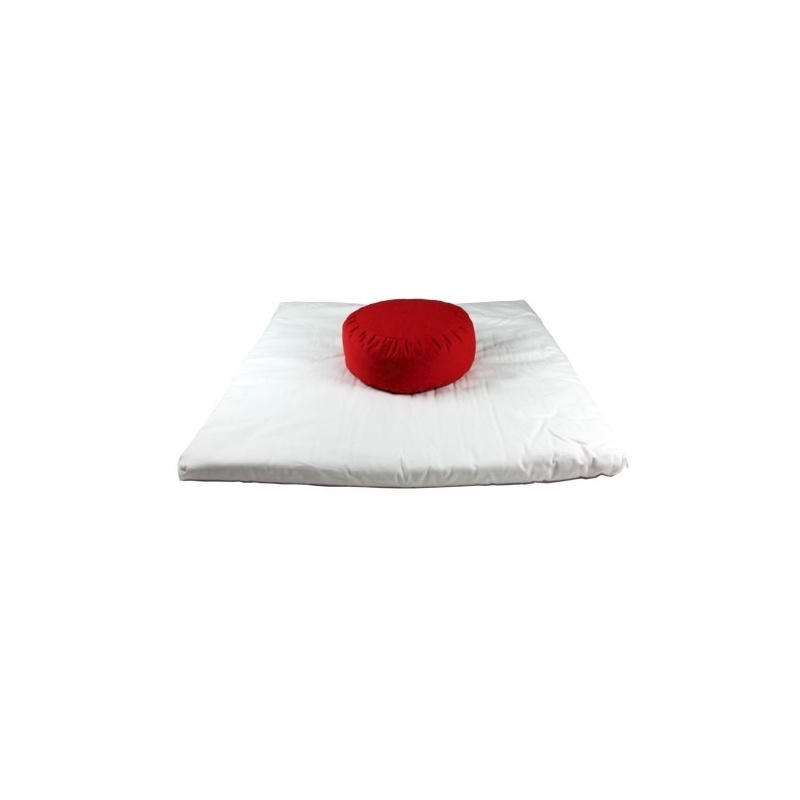 Zabuton crème et Zafu rouge Zabuton crème et Zafu rouge