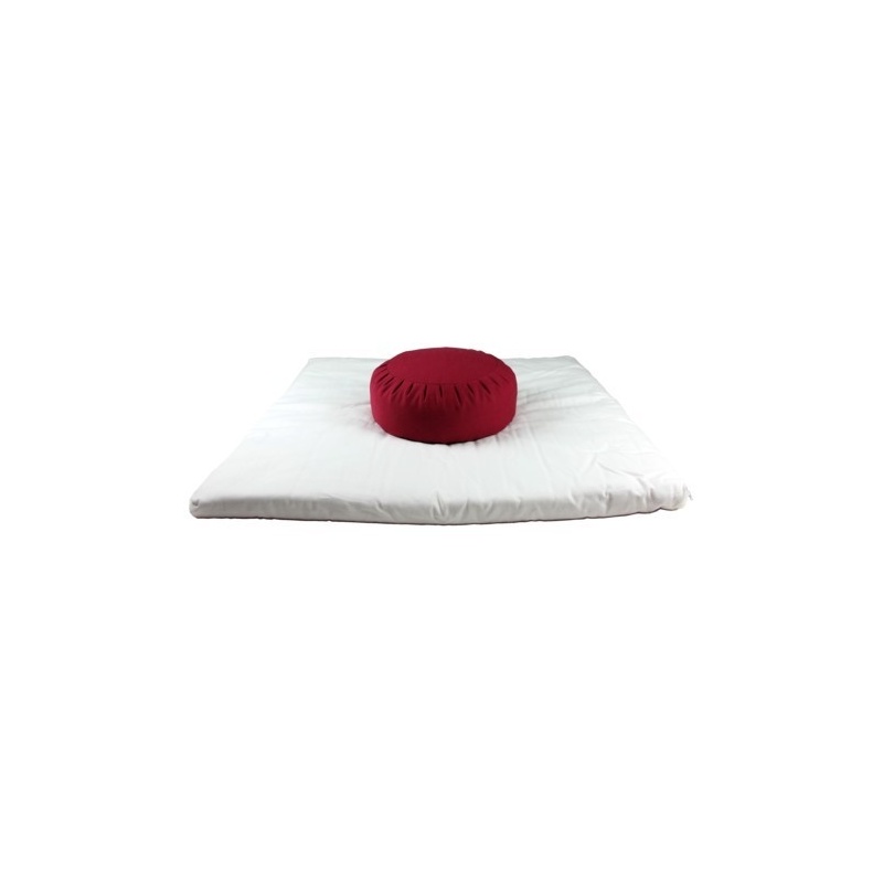 Zabuton crème et Zafu rouge fraise Zabuton crème et Zafu rouge fraise