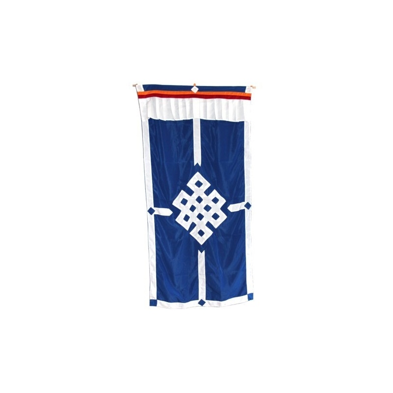 Porte tibétaine bleu noeud sans fin Porte tibétaine bleu noeud sans fin