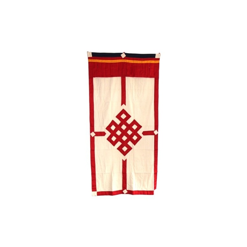 Porte tibétaine rouge noeud sans fin Porte tibétaine rouge noeud sans fin