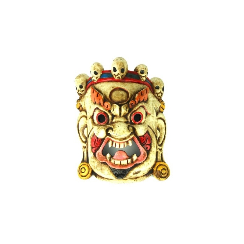 Masque tibétain Mahakala blanc Masque tibétain Mahakala blanc