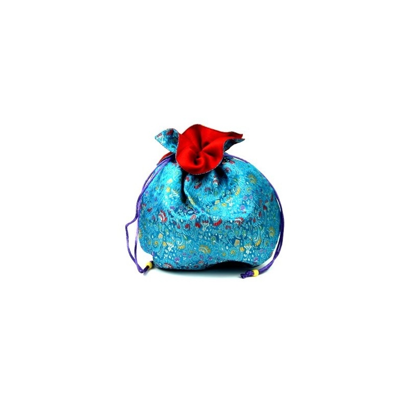 Sac en soie tibétaine bleu Sac en soie tibétaine bleu
