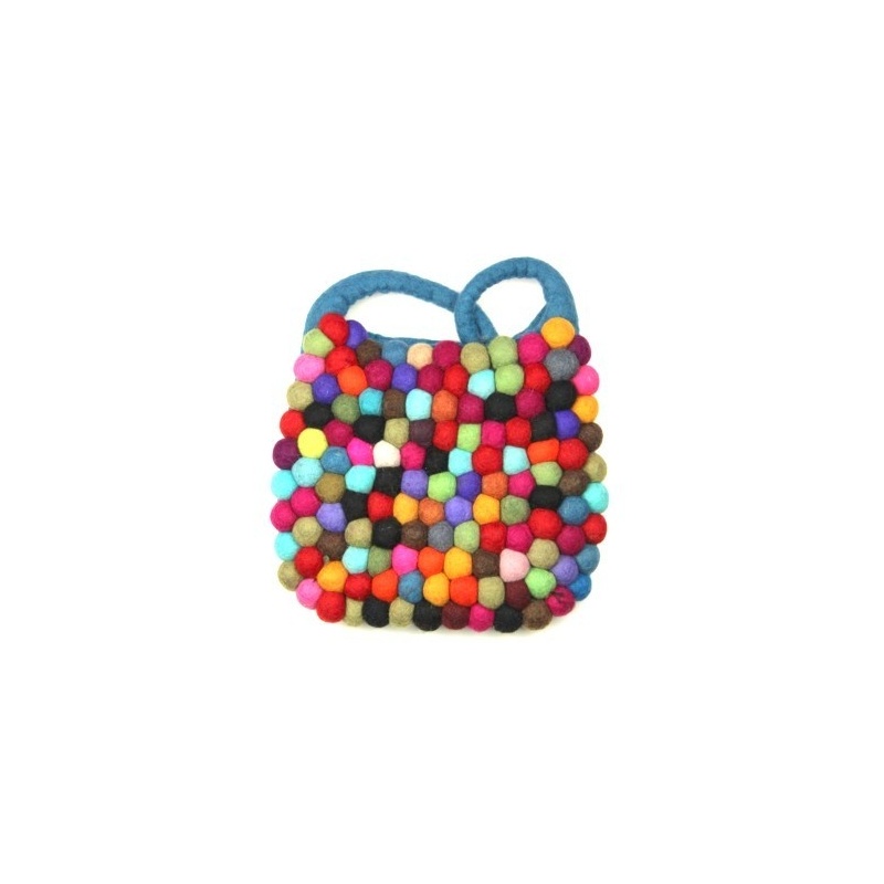 Sac feutre boule original bleu Sac feutre boule original bleu