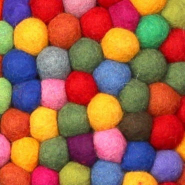 Sac feutre boules multicolores