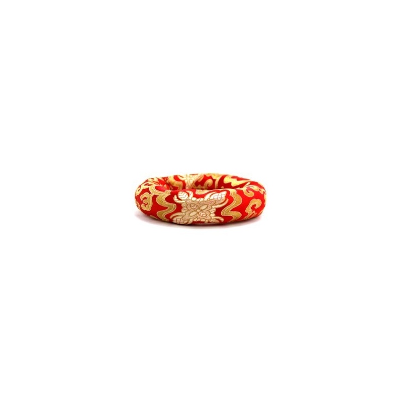 Anneau coussin rouge bol chantant tibétain Anneau coussin rouge bol chantant tibétain
