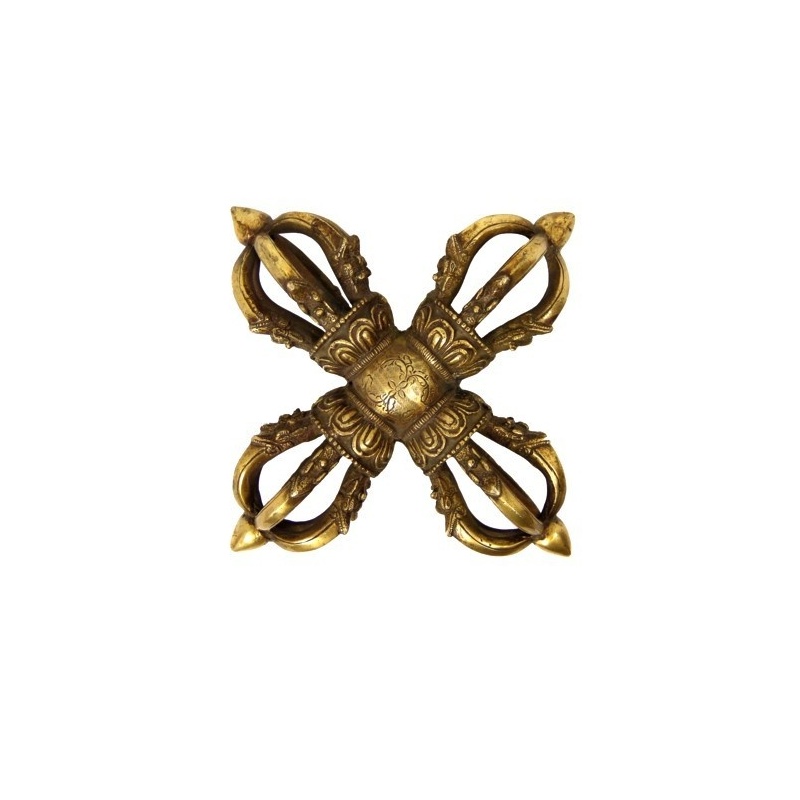 Grand Double Vajra en laiton Grand Double Vajra en laiton
