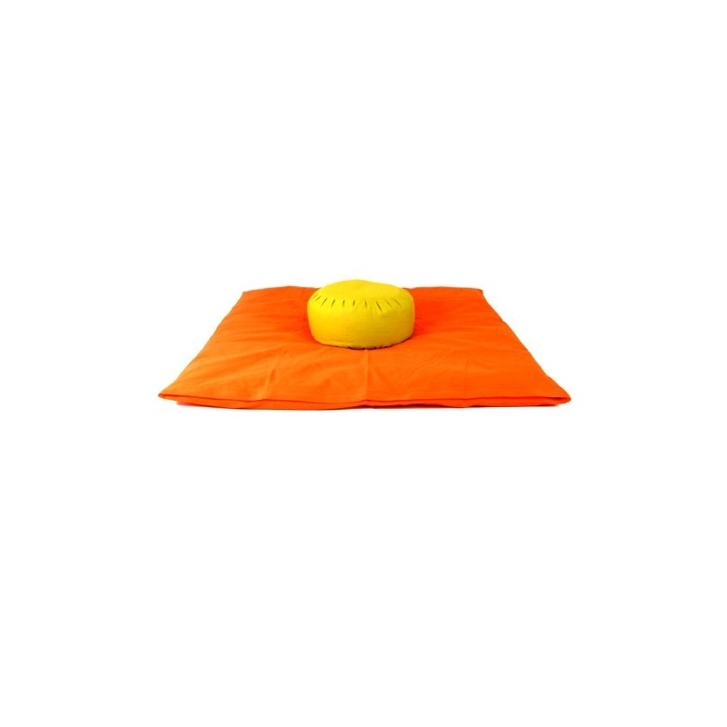 Zabuton et Zafu orange tilleul Zabuton et Zafu orange tilleul