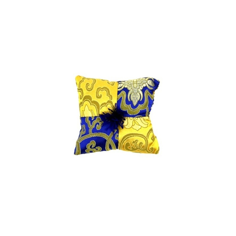 Coussin bol chantant bleu or Coussin bol chantant bleu or