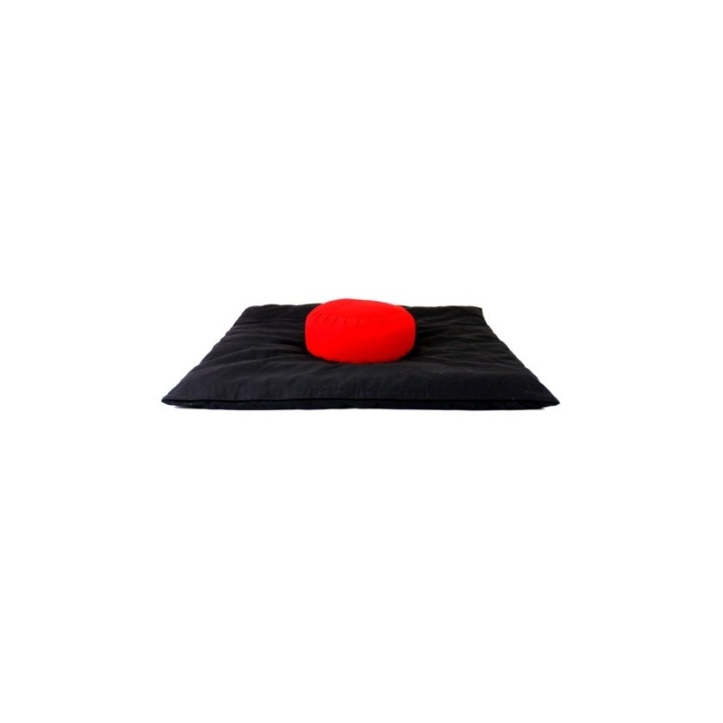 Zabuton Noir et Coussin méditation Rouge Zabuton Noir et Coussin méditation Rouge