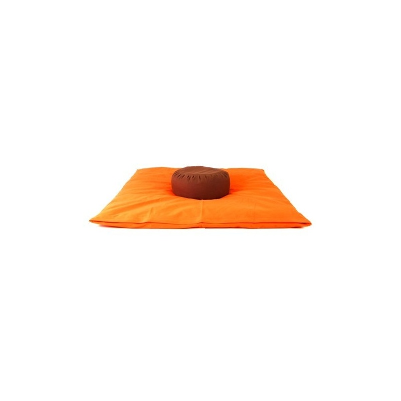 Zabuton orange et Zafu chocolat Zabuton orange et Zafu chocolat