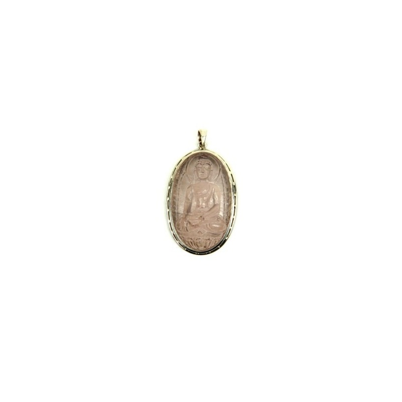 Pendentif Bouddha Sakia Qartz Rose Pendentif Bouddha Sakia Qartz Rose