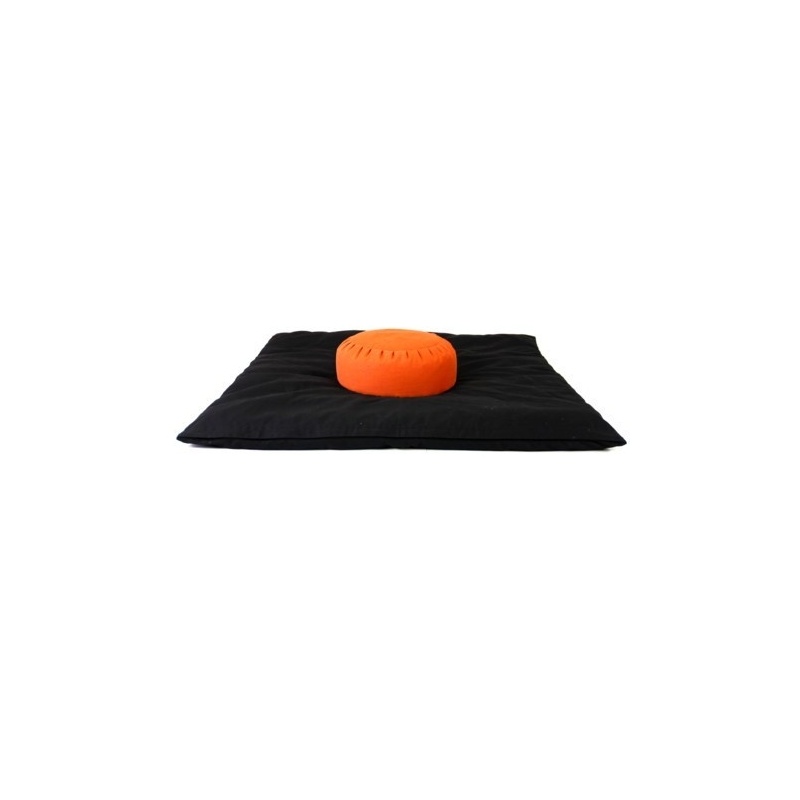 Zabuton Noir Coussin méditation Orange Zabuton Noir Coussin méditation Orange
